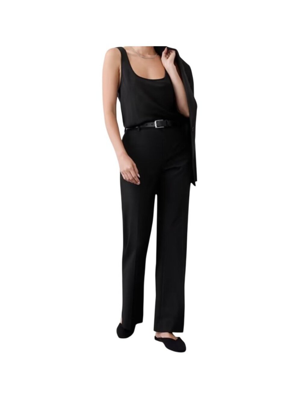 Banana Republic Black Bootcut Pants Size 12 High Rise Stretch Fabric Slim Fit